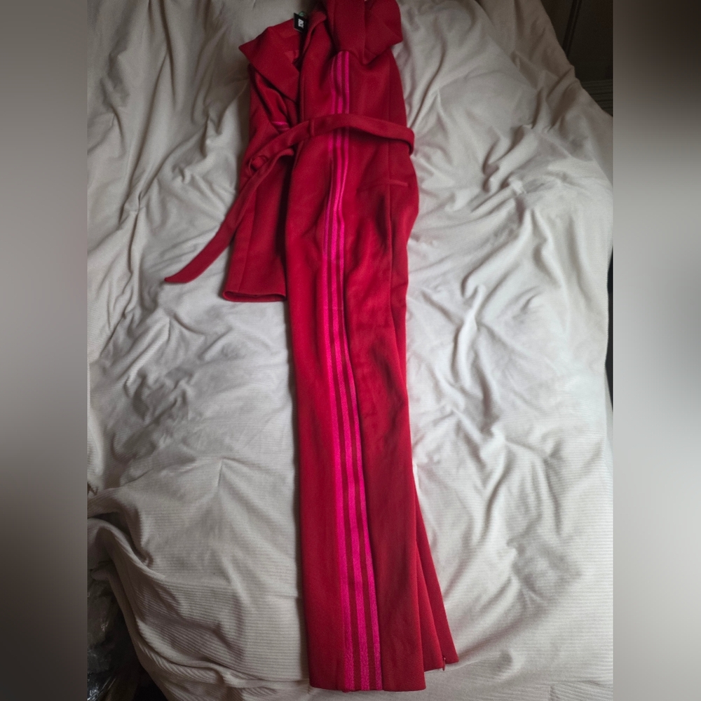 Adidas x Ivy park Jumpsuit 3.0 Power Red w/ Pink Stripes Size L BNWT - Picture 15 of 16
